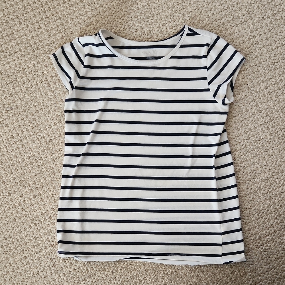 Striped White and Black T-Shirt